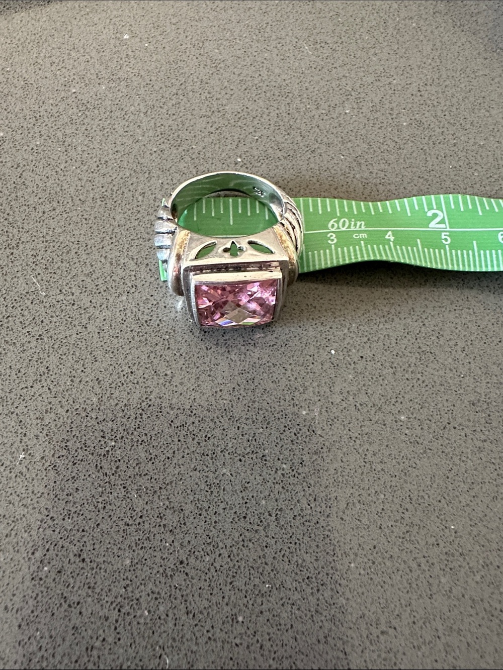 Pink Gemstone Sterling-Silver Statement Ring - Women's Jewelry 11.7g